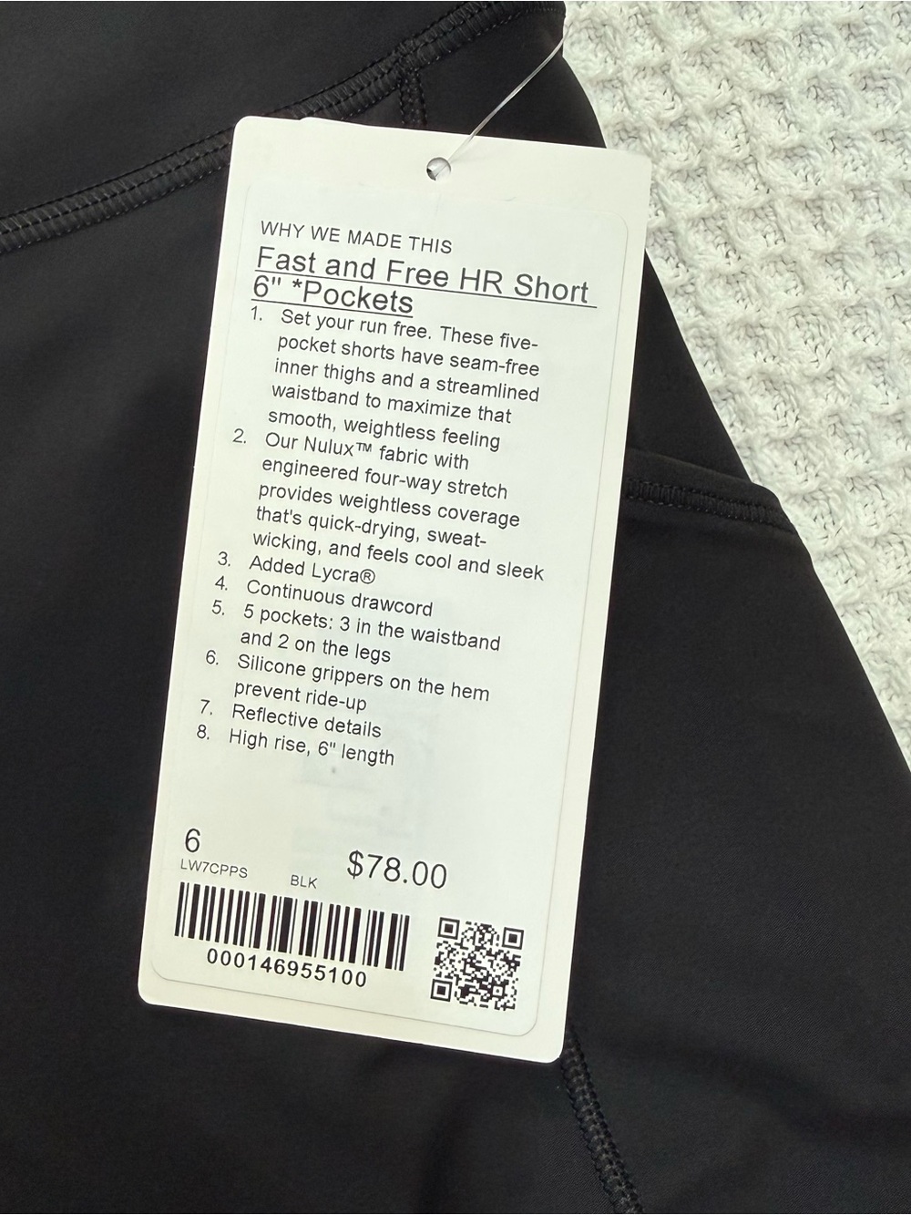 NWT Lululemon fast and free HR short 6” pockets - Picture 3 of 7